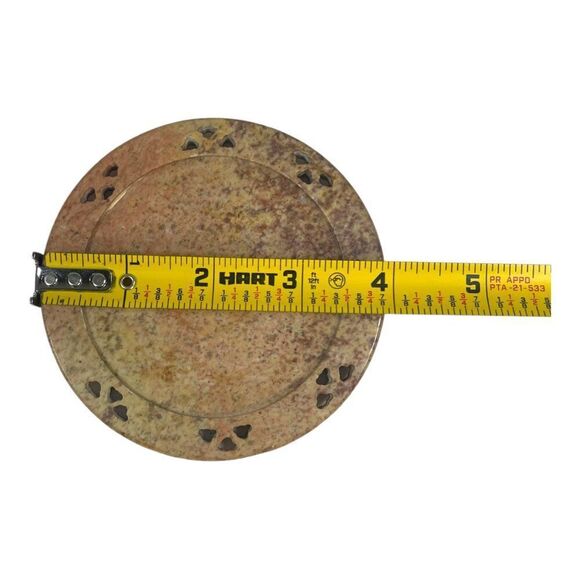 Vintage Marble Coasters set of 4 4" Handcrafted Stone Drink Set Southwest Rustic - Picture 13 of 16